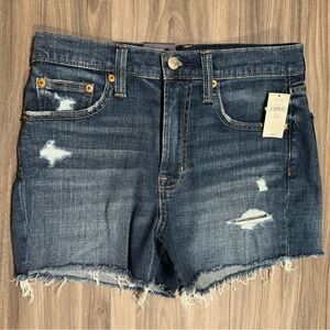 GAP Denim Shorts Women's 4/27 Petite Blue NWT Washed Raw Hem High Rise Distress